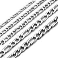 3 4,5 5,0 6,0 7,5 mm 16-30 pouces chaîne large argent 316 Collier en acier inoxydable Link Cable corde mousqueton pour hommes
