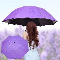 100шт / серия Зонтик Anti-UV Umbrella Зонт Зонт Magic Flower Dome Солнцезащитный Портативный 3-Сложенные пылезащитный