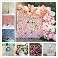 암호화 꽃 벽 인공 로맨틱 식물 벽 모란 수국 꽃 결혼식 장식 배경 무대 소품 장미 54 색