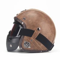 Retro Motosiklet açık Yüz kask kruvazörü ABS kask Vintage Cafe yarışçısı casco Retro bisiklet kask serin için kalkan