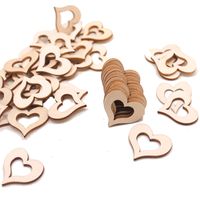 Lege holle houten hart verfraaiingen ambachten leeg houten hart plakjes voor kunst Craft DIY bruiloft decor