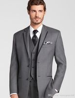 Moda Due pulsanti Groomsmen Notch risvolto smoking dello sposo abiti da uomo da sposa / Prom / Cena Best Man Blazer (Jacket + Pants + Tie + Vest) A505