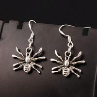 Fashion New wholesale Crawling Spider Earrings 925 Silver Fish Ear Hook Antique Silver Chandelier 14x19x2mm hot sale