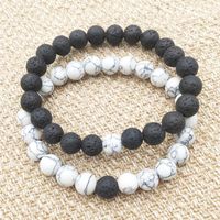 Natural Lava Rock Beads Chakra Bracelet 2 colors Healing Ene...