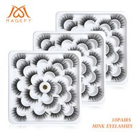3D Mink Theses 10 pares 100% Crueldad Gratis Maquillaje Falso Eyelash Extensiones Hecho A Mano Reutilizable Natural Thick Fake Fash
