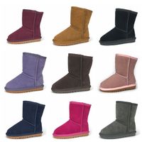 12 cores botas de neve para crianças botinhas de couro genuíno toddlers unisex calçados cor sólida meados de cor com caixa