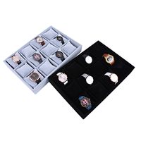 12 Grids Black Flocking Couse Case Jewelry Display Box Часы Дисплей