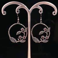 Vintage-Hoop Ohrringe für Frauen Luxus-Designer-böhmischen Stil Blätter Blumen Ohrringe baumeln Boho ethnischen Ohrring jewerly Liebesgeschenk