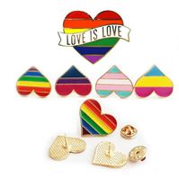 Regenbogen Farbe Email LGBT Broschen für Frauen Männer Gay Lesbian Pride Revers Pins Abzeichen Modeschmuck in der Masse A0115