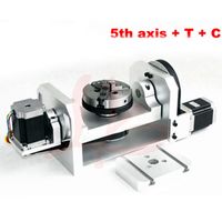 LY CNC-Teile 5-Achse für CNC-Router-Maschine A / B-Achse Drehrotationsachse mit Spannfutter mit Tisch