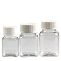 30 ml 50 ml 80 ml Transparente quadratische PET-Flasche, Verpackungsflasche, Kapselflasche, Plastikflasche mit weißer Kappe F1853