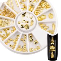 Nail Art Wheel Metal Scrub Kaviar Shell Heart Rod Sequins Dekoration Tillbehör UV Gel Polska 3D Tips DIY Design Manicure Tools
