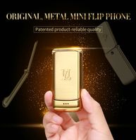 Entriegelte V9 Mini Flip Handy 1,54" Small Feature Phone drahtlosen Bluetooth Dialer FM MP3-Metallkasten-mobiles GSM Quad 4-Bands