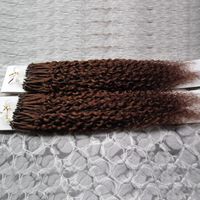 Kinky Curlmicro Loop Extensiones para el cabello Micro Bead Hair Hair Remy Brasil Beads Extensions 18-24 '' Micro Bead Hair Extensions 1g / Strand 200g