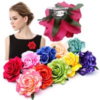 18 colores flor de las muchachas accesorios del pelo para las mujeres clips novia Beach Rose floral del pelo DIY tocado de la novia broche de la boda Flores Horquilla M1269