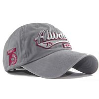 Lavagem de moda algodão 3d chapéu estéreo bordado lavado sempre 75 letras boné de beisebol