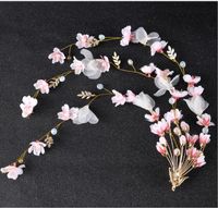 New hair clip pink flower hair band bridal tiara hair accessory