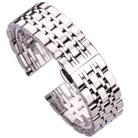 18mm 20mm 22mm Stainless Steel Watch Band Strap Silver Polis...