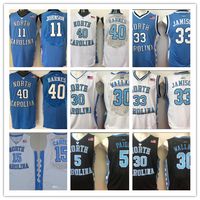 NCAA Kuzey Carolina Tar Topuklu Michael Koleji Nassir Küçük 15 Carter 32 Luke Maye Barnes Vince 2019 UNC mavi Siyah Beyaz Basketbol Formaları