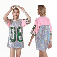 Hip Hop Dance Sequin Tops for Women Shirts Mini Dresses Perf...