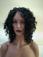 شعر مستعار المرأة السوداء 14 بوصة الأفرو غريب مجعد الشعر الاصطناعية الشعر