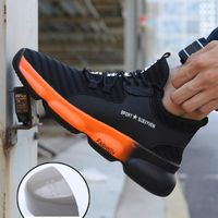 경량 철강 발가락 작업 안전 신발 남성 야외 펑크 증거 방출 가공 안전 부츠 패션 통기성 스니커즈 맨