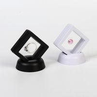 Moda PE Durumlarda Görüntüler Kare 3D Albümleri Yüzen Çerçeve Tutucu Siyah Beyaz Tırnak Sikke Kutusu Takı Ekran Hediye Göstermek Için F2678