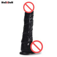 Mwoiiowm 19cm Whopper zwarte realistische dildo sukkel lul voor vrouwen, erotische seksspeeltjes simulatie mannelijke penis volwassen sex producten