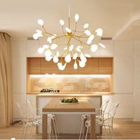 minimalista e moderno Nordic vagalume lustre criativo sala de estar lâmpada personalidade sala de jantar quarto lâmpada ramo lustre
