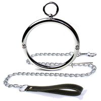 BDSM Bondage Collier en métal cou collier de verrouillage avec une chaîne de traction Corde esclave Jeu de rôle Restraints Jeux pour adultes Sex Toys Produits pour Homme Femme