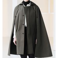 Autunno e inverno Men's Lungo Sezione Lose Coat Single-Breeded Bat Coat Coat Coat Cloak Coak Coat Trend