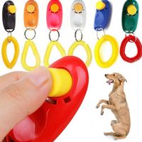 Fischio addestramento dell'animale domestico Pet Dog Training Dog Clicker Regolabile Sound Key Chain e cinturino da polso Doggy Train Fare clic su Spedizione gratuita