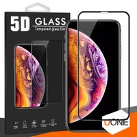 For Iphone 12 Pro Max 11 X XR 7 8 5D Tempered Glass Full Body Cover Curved Film Screen Protector For Iphone 6 6S 7 8 Plus With Package