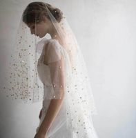 New bride wedding photo style long section cover with hair comb star veil Korean wedding dress accessories