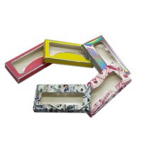 Nouveau 100 pcs Faux de faux cils Emballage en carton de carton rose personnalisé logo 3D mink cils Holographe Boîtes vide