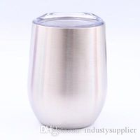Cáscara de huevo Copas de vino de acero inoxidable de cristal del vaso de 9 oz de doble pared con aislamiento al vacío para niños tazas de acero inoxidable Copas