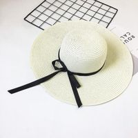 Moda-Chapéus Chapéu de Palha Dobrável Boho Chapéus de Aba Larga Chapéu de Praia de Verão Para Senhora Protetor Solar Caps Para Mulheres