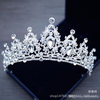 Rhinestone Barrettes Wedding Headpieces Smycken Tiara Crystal Diademas Princess Crown Headpiece för klänning Bröllop Hårtillbehör Grossist