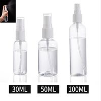 30/50 / 100ml botellas rellenables Viajes botella de perfume de plástico transparente atomizador Vacío pequeña botella de spray tóxico libre y seguro