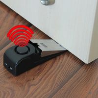 Alarma de parada de puerta de vibración inalámbrica de 120dB Mini para el sistema de bloqueo de bloques de seguridad en forma de tope con forma de cuña