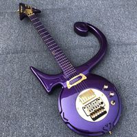 Seria diamentowa Prince Love Symbol Metallic Fioletowy # 2 Gitara Elektryczna Floyd Rose Tremolo, Złoty Symbol Inlay Dream Gitara przez Jerry Auerswal
