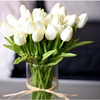 20 unids flores artificiales jardín tulipanes reales toque flores Tulp Ramo de ramo para el hogar Fiesta Decoraciones de boda Flower Flower