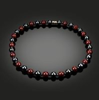 Healthy Healing Jewelry Black and Red Beads Magnet Stone Beaded Necklace Unisex Men Jewelry Men Necklaces