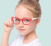 Novo 2019 Silicone Macio Óculos para o Bebê Menina Menino Anti Azul Ray Lens Protetor de Olho Crianças Óculos de Armação de Vidro Lente Clara 10 Pçs / lote