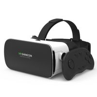 Shinecon VR Óculos Virtual Realidade Capacete Jogos 3D Video Cinema com Joystick Sem Fio Bluetooth Gamepad para 4.5-6 "Telefone