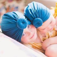유럽 ​​유아 아기 소녀 모자 매듭 캔디 색 머리 장식 어린이 유아 어린이 Beanies 터번 면화 어린이 액세서리 15 색 A310