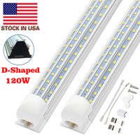 25 Pack Double Row D-Shaped Integrated T8 8ft Led Tube Light Cold White Warm White 120W Frosted clear Lens