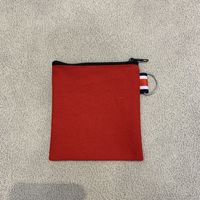 100 sztuk kremowo-kolorowy bawełniany płótno mały kwadratowy torebka monety DIY Unisex puste zwykły bawełniane małe torby czerwony zamek zwycięzca dorywczo portfele kluczowe przypadki