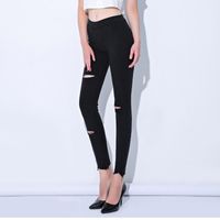 Women Denim Skinny Ripped Destroyed Pencil Pants Casual