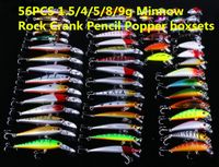 56 PZ 1.5 / 4/5/8 / 9g Minnow Rock Crank Matita popper boxset richiamo esche da pesca HardBaits Pesca Artificiale di Alta qualità